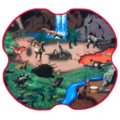 Tappeto da gioco e scatola di immagazzinaggio 2 in 1 con dinosauri immagine 3
