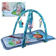 Tappeto per bambini con animali allegri, con mordicchiatore e musica, 77x43 cm