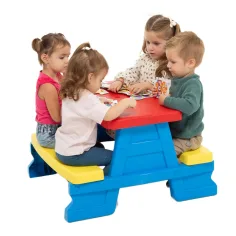 Tavolo da picnic blu 70x79x47cm immagine 2