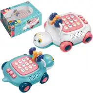 Telefono per bambini a forma di tartaruga musicale e luminosa, disponibile in due varianti, 20 cm