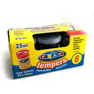 Tempera nera in barattolo 6x35 gr - Carioca