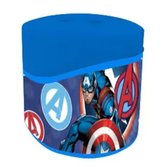 Temperino a due fori con contenitore in plastica degli Avengers con motivo di Capitan America immagine 2