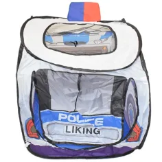 Tenda da gioco a forma di auto della polizia con finestre a rete 99x50x50cm immagine 3
