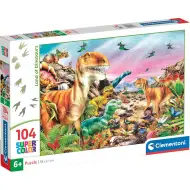 Terra dei dinosauri puzzle Supercolor da 104 pezzi - Clementoni
