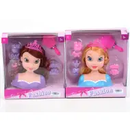 Testa di bambola principessa pettinabile con accessori in due varianti