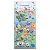 The Littlies: Set di adesivi 3D a forma di pallone da calcio su foglio 10x22cm