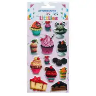 The Littlies: Set di adesivi 3D gonfiabili a tema dolci su foglio 10x22 cm