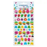 The Littlies: Set di adesivi 3D morbidi con graziosi motivi a pois, foglio da 10x22 cm