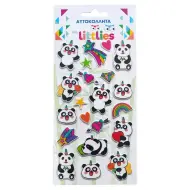 The Littlies: Set di adesivi 3D soffici con panda su foglio da 10x22 cm