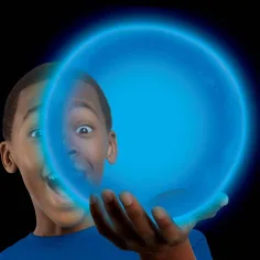 Tiny Wubble bolla blu che si illumina al buio 30cm immagine 2
