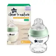 Tommee Tippee: Biberon in vetro trasparente Closer To Nature 150ml (0 mesi+)