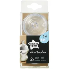 Tommee Tippee: Closer to Nature tettarella per biberon flusso medio, 2 pezzi (3 mesi+)