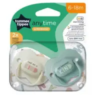 Tommee Tippee: Set di 2 succhietti ortodontici AnyTime (6-18 mesi)