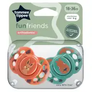 Tommee Tippee: Set di 2 succhietti ortodontici FunFriends in diverse varianti (18-36 mesi)