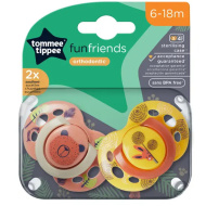 Tommee Tippee: set da 2 succhietti Fun Friends (6-18 mesi)