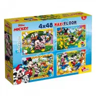 Topolino 2 in 1 maxi puzzle 4x48 pezzi e album da colorare 35x25 cm - Lisciani