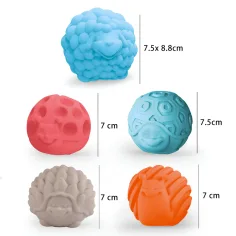Touchball: Set di 5 palline con animali per lo sviluppo del tatto immagine 2