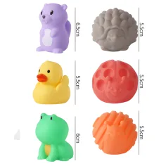 Touchball: Set di 6 figure di animali e palline per lo sviluppo del tatto immagine 2