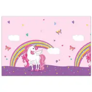 Tovaglia in plastica con unicorno arcobaleno 120x180cm