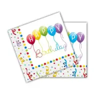 Tovaglioli di carta "Buon Compleanno" 20 pezzi 33x33 cm