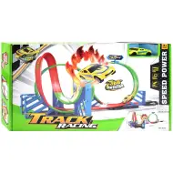 Track Racing: Set da corsa infuocato con 2 loop a 360 gradi e 1 auto in scala 1/64
