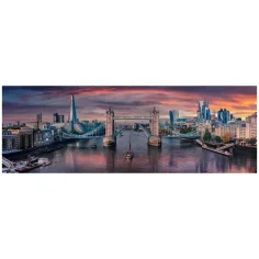 Tramonto sul Tamigi HQC puzzle panoramico da 1000 pezzi con poster - Clementoni immagine 2