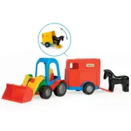 Trattore con caricatore frontale e rimorchio per trasporto cavalli 41cm - Wader