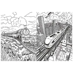 Treni e aerei libro da colorare - Trefl immagine 2