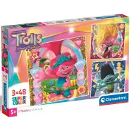 Trolls 3: 3 in 1 set di puzzle da 48 pezzi - Clementoni