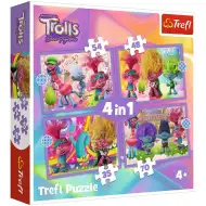 Trolls 3: Set di puzzle 4 in 1 - Trefl