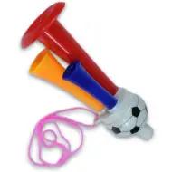 Tromba da collo con pallone da calcio a triplo clacson 13 cm