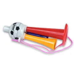 Tromba da collo con pallone da calcio a triplo clacson 13 cm immagine 2