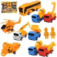 Truck Working: set di giocattoli da costruzione a 7 pezzi con auto, veicoli e accessori a volano