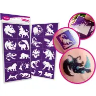 TyToo: Set di stencil per tatuaggi glitter animali selvatici, 22 pezzi