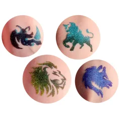 TyToo: Set di stencil per tatuaggi glitter animali selvatici, 22 pezzi immagine 3