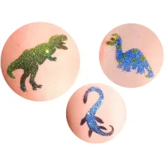 TyToo: Set di stencil per tatuaggi glitter dinosauri, 21 pezzi immagine 3