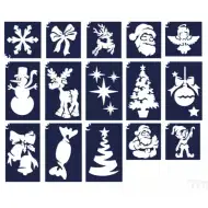 TyToo: Set di stencil per tatuaggi glitter natalizi, 15 pezzi