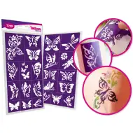 TyToo: Set di stencil per tatuaggi glitterati a forma di farfalla, 23 pezzi