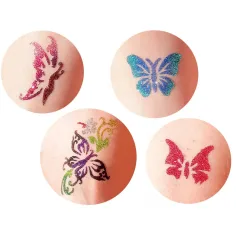 TyToo: Set di stencil per tatuaggi glitterati a forma di farfalla, 23 pezzi immagine 5