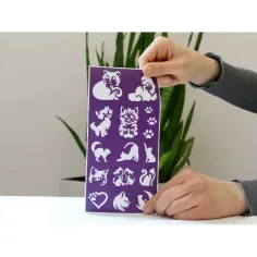 TyToo: Set di stencil per tatuaggi glitterati cani e gatti, 27 pezzi immagine 4