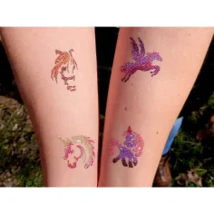 TyToo: Set di stencil per tatuaggi glitterati cavalli e pony, 25 pezzi immagine 2