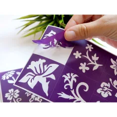 TyToo: Set di stencil per tatuaggi glitterati con fiori, 24 pezzi immagine 2