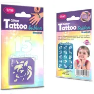 TyToo: Set di stencil per tatuaggi glitterati con unicorno per ragazze, 15 pezzi