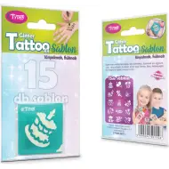 TyToo: Set di stencil per tatuaggi glitterati di compleanno, 15 pezzi