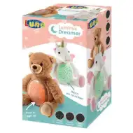 Unicorno di peluche con luce LED proiettore 25x27x19cm