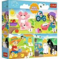 Vita in fattoria 4 in 1 puzzle da 12-9-6-4 pezzi - Trefl