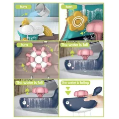 VivaKids Boti la Balena giocattolo da bagno 23,5x19,5cm immagine 3