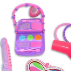 Vouge Girl - Set di bellezza rosa da 9 pezzi con palette di trucco, asciugacapelli e accessori immagine 3