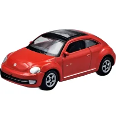 Welly: Modello di auto giocattolo Volkswagen Maggiolino moderno rosso in scala 1/64 immagine 2