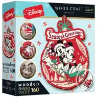 Wood Craft: Disney - Il Natale di Topolino e Minnie 160 pezzi puzzle in legno premium - Trefl